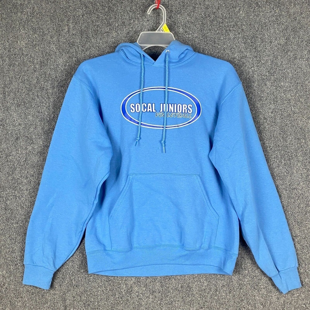 So Cal Juniors Volleyball Hoodie Men's Medium Pullover Blue Cotton Blend‎ Adults